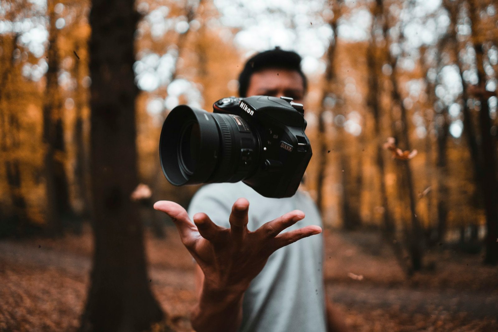 Photographer holding a camera